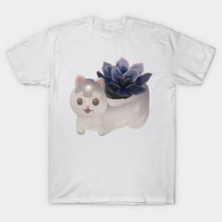 White Succulent Cat! T-Shirt